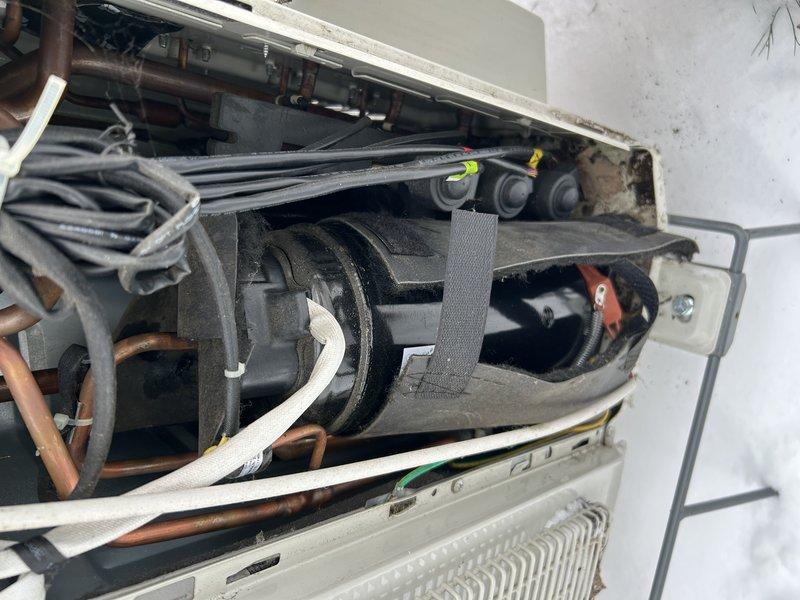 Performed comprehensive maintenance on client's mini-split HVAC system consisting of three units. Diagnosed and resolved heating issue by correcting remote control settings (one set to heat, one to auto). Completed full system service including filter cleaning and inspection of outdoor condenser unit, where mouse nesting material was removed from the condenser fan grill. Interior components and coils were inspected with no further issues found. Provided operational instructions to homeowner on proper remote control usage to prevent future heating problems.