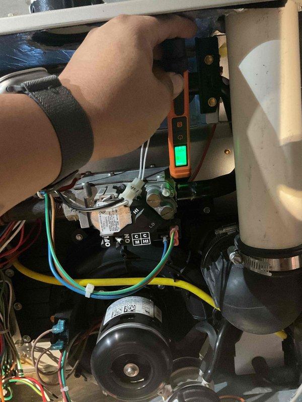 Performed scheduled furnace tune-up on 12-year-old FRP system. Conducted diagnostic testing of gas valve assembly and electrical components using multimeter. All systems functioning normally with no issues identified.