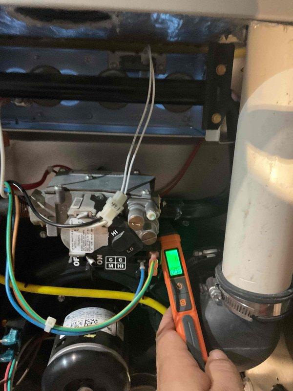 Performed scheduled furnace tune-up on 12-year-old FRP system. Conducted diagnostic testing of gas valve assembly and electrical components using multimeter. All systems functioning normally with no issues identified.