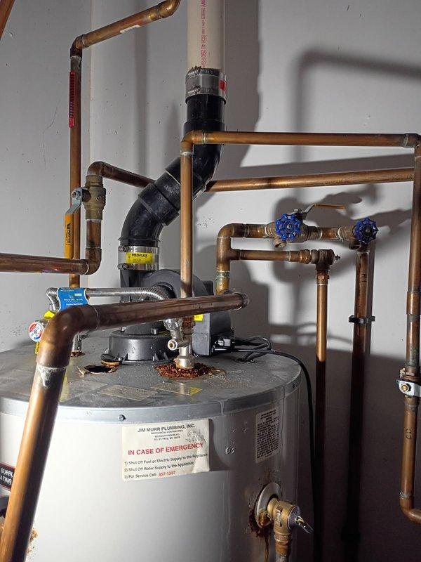 Responded to customer with non-operational Bradford White 72-gallon natural gas water heater. Upon inspection, found unit was leaking and failed to ignite, requiring immediate shutdown with power disconnected and water supply to home turned off. Customer informed of replacement options and HVAC service advisor requested for quote on tankless combi boiler replacement.