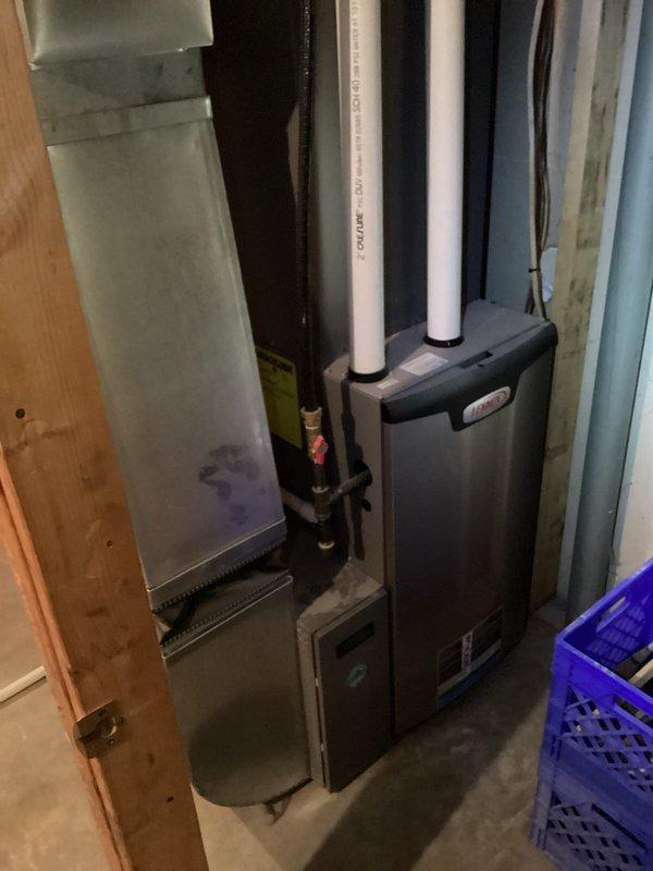 Diagnosed and resolved whistling noise issue from furnace by replacing heavily dust-laden air filter which was restricting airflow. Advised homeowner to order new replacement filters and recommended duct cleaning service due to observed debris accumulation within the ductwork.