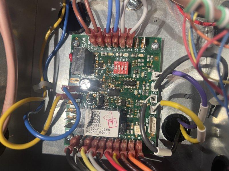 Performed geothermal system maintenance per membership agreement. Diagnosed system locked out on low pressure fault code. Tested pressure sensor continuity and performed board jump test - both confirmed control board failure rather than actual low pressure condition. Arranged for replacement control board to be ordered through Parts department, noting potential warranty coverage.