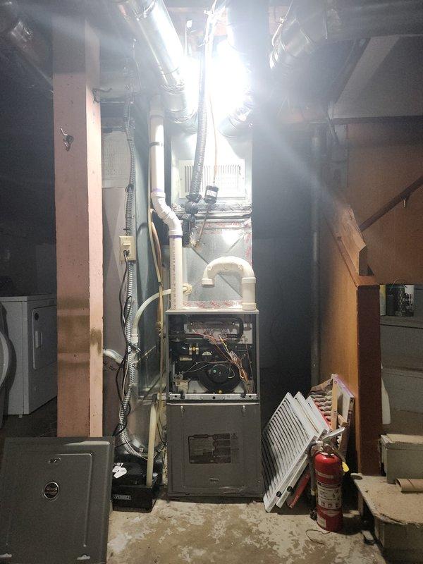 Responded to customer call regarding furnace exhibiting error code 57 (pressure switch stuck open). Upon arrival, the unit was operational with no apparent issues. Performed diagnostic testing on flame sensor and inducer motor amperage, both of which tested within normal parameters. Noted that customer had recently replaced the filter. Visual inspection of internal components revealed no abnormalities or blockages. No repair was necessary as system was functioning properly at time of service.