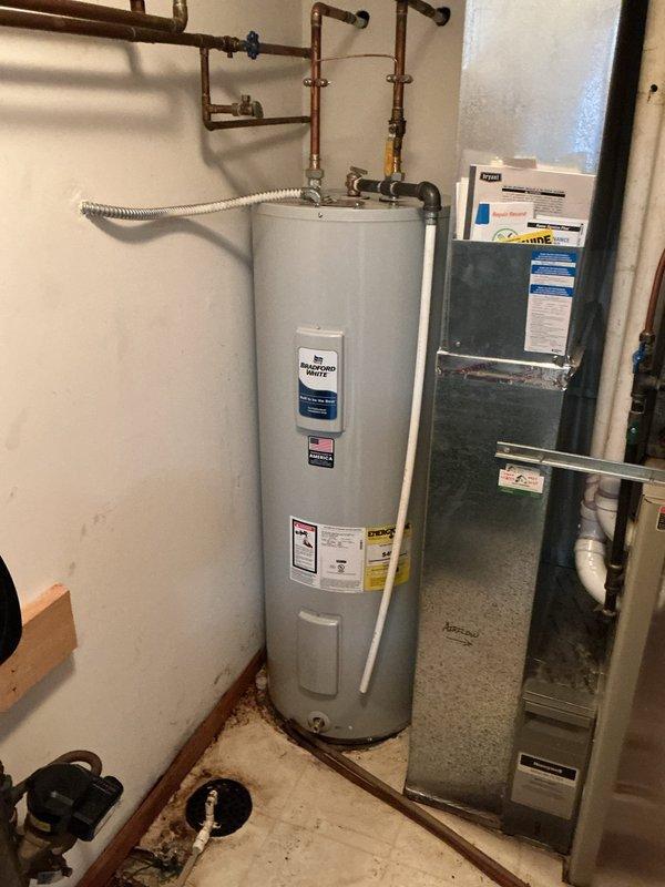 Responded to emergency service call for a 25-year-old 50-gallon natural gas water heater that had completely stopped functioning, resulting in no hot water. Upon inspection, determined the unit had reached end of life and was beyond repair. Presented repair and replacement options to customer, who needed to leave by 11:30 for a scheduled appointment.