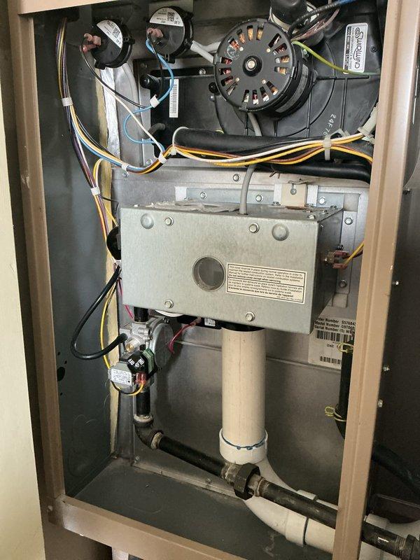 Responded to no heat call at customer request through Q3 Contracting. Diagnosed stuck pressure switch on gas furnace that had been off for an extended period. Reset pressure switch on upstairs unit and restored proper system operation. Visual inspection of heat exchanger and blower assembly confirmed proper function after service.