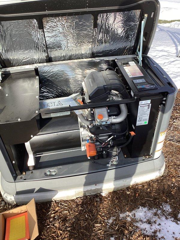 Performed scheduled annual maintenance on residential generator. Completed full service including replacement of spark plugs, air filter, and oil filter along with complete oil change. Reset maintenance notification, verified proper system settings and confirmed battery condition. Generator is fully operational and maintenance requirements have been satisfied for the current service cycle.