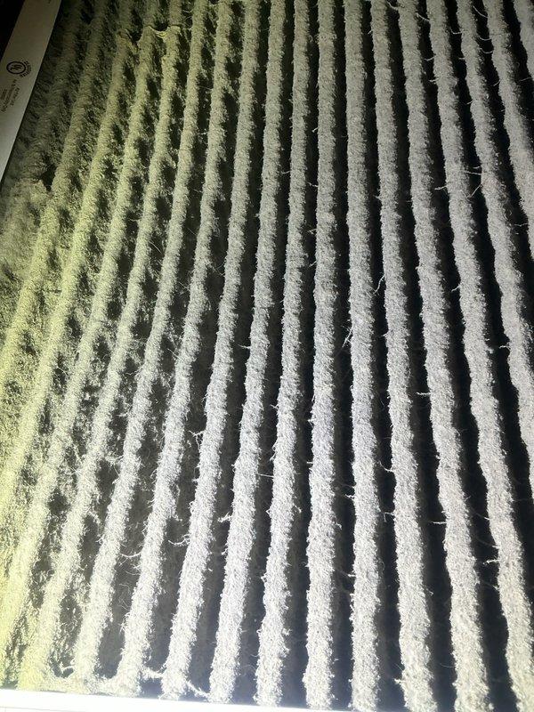 Performed annual maintenance on 1-year-old furnace as part of recurring 2x/year agreement. Identified severely clogged air filter and dirty ductwork reducing system efficiency. Completed standard furnace tune-up procedures and recommended professional duct cleaning service to improve air quality and system performance.