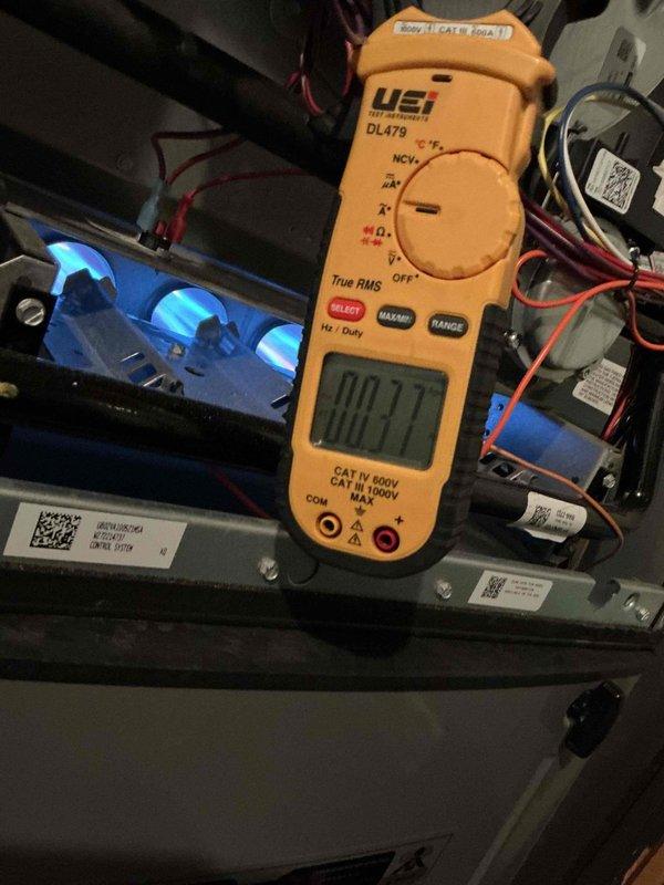 Performed scheduled furnace tune-up on a 3-year-old system. Comprehensive inspection confirmed proper operation with good flame sensor, strong igniter, intact heat exchanger, properly tuned gas valve, and acceptable temperature rise and combustion levels. Noted draft motor producing grinding noise indicating imminent potential failure; advised customer of this issue which may cause complete system shutdown if not addressed.