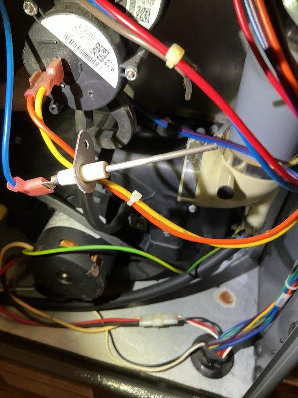 Responded to no heat complaint on 90's era Trane furnace exhibiting intermittent operation. Diagnostic testing revealed faulty control board and draft motor causing ignition failures and pressure switch errors. Replaced control board and draft motor to restore proper system function and verified heat operation through complete system cycle.