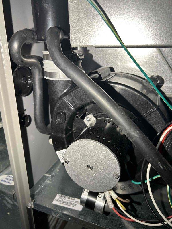 Performed scheduled bi-annual FMR/FRP furnace maintenance on approximately 2-year-old unit. Conducted comprehensive inspection including heat exchanger examination, combustion analysis testing, gas pressure verification (HI/LO stage), flame sensor and burner inspection, and blower motor assessment. Cleaned pressure switch and confirmed proper thermostat operation. Filter in moderate condition. No operational concerns identified; furnace functioning normally with proper heating performance.