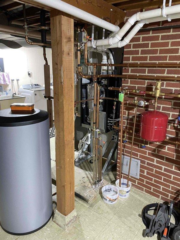 Performed routine preventive maintenance on 4-5 year old residential boiler system. Comprehensive inspection revealed equipment in good working condition with no operational issues detected. All system components and associated plumbing infrastructure verified functional; no service adjustments required.