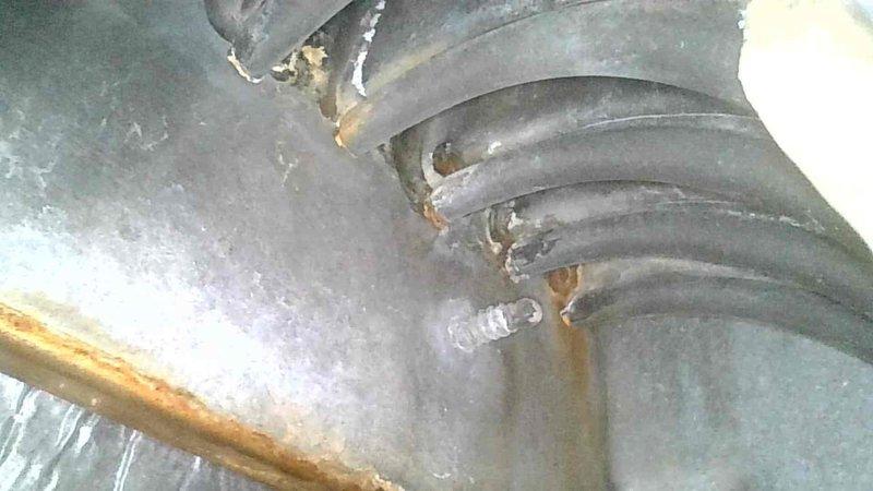 Responded to no-heat complaint for a 15-year-old forced air furnace. Diagnostic inspection revealed broken inducer wheel and developing pin holes in the secondary heat exchanger, indicating critical safety issues. Due to compromised heat exchanger integrity, furnace was tagged out of service and temporary heaters were provided until replacement can be arranged through service advisor.