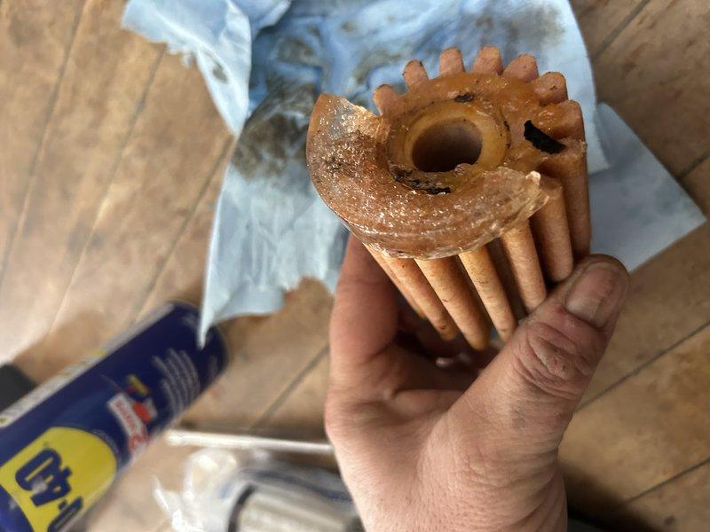 Diagnosed no heat issue on nearly new Olsen oil furnace. Found ice in fuel filter and nozzle assembly due to water contamination in outside fuel tank. Performed complete tune-up including replacement of oil tank filter and nozzle, and flushed fuel lines. System functioning properly after service; customer advised to consider adding isopropyl alcohol to tank to address remaining water contamination.