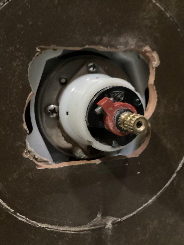 Diagnosed a faulty Delta shower cartridge in upstairs bathroom preventing hot water flow. Upon inspection, determined entire valve requires replacement rather than simple cartridge change. Special ordered new oil bronze shower valve to match existing bathroom fixtures and address the water temperature control issue.