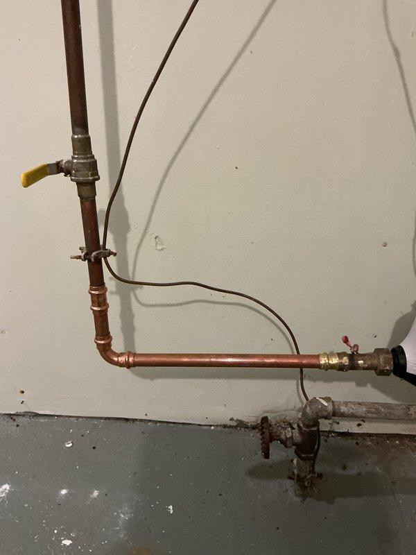 Installed Resideo L5 Water Leak Shutoff Valve and pressure reducing valve in customer's property after assessment. The leak detection system provides automatic water shutoff when moisture is detected, preventing potential water damage. Pressure reducing valve installation will regulate incoming water pressure to protect the home's plumbing fixtures and pipes.