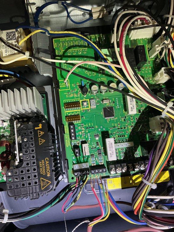 Diagnosed 3-year-old gas furnace with no power, which was blowing a 3-amp fuse as indicated by thermostat error. Visual inspection of circuit board confirmed control board failure. Identified unit is under warranty; arranged for replacement control board to be installed by technician Ben with appropriate parts from inventory.