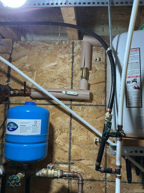 Responded to customer complaint of insufficient hot water delivery to kitchen. Diagnosed issue with improperly installed recirculation system set up by previous homeowner. Performed temporary repair to restore recirculation functionality, improving hot water delivery time. Recommended permanent solution to be quoted by service advisor.