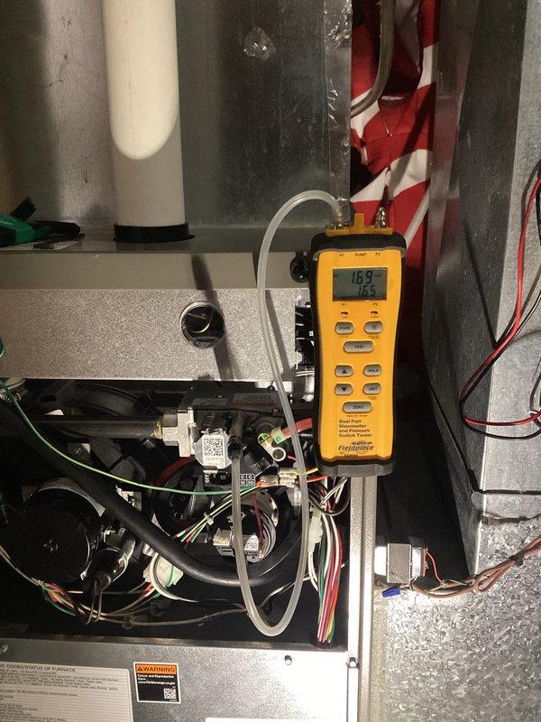 Performed annual FRP furnace tune-up on Lennox system. Completed comprehensive inspection including electrical components, heat exchanger surfaces, and venting system. Measured gas pressure and temperature rise (50°), verifying all parameters within specifications. Replaced customer-supplied dirty air filter, confirmed humidifier pad was clean, and set humidifier damper to winter position. System operated normally during 20-minute test cycle with all components functioning properly.