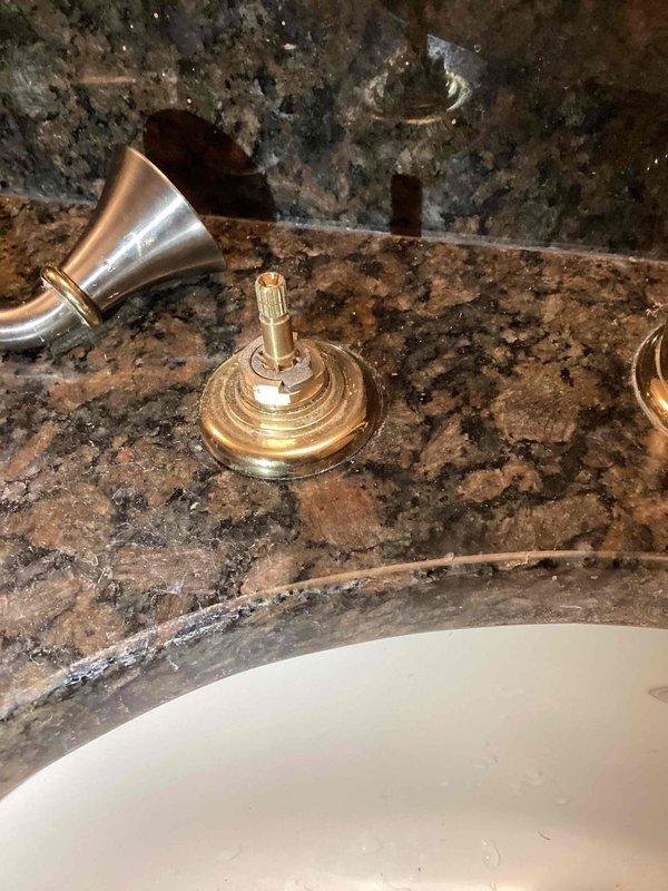 Diagnosed and repaired leaking American Standard two-handle bathroom faucet by replacing faulty cartridge that wasn't seating properly. Discovered and replaced 12 deteriorated angle stop valves throughout the residence (bathroom and kitchen fixtures) as they were 25 years old and not completely shutting off water flow.