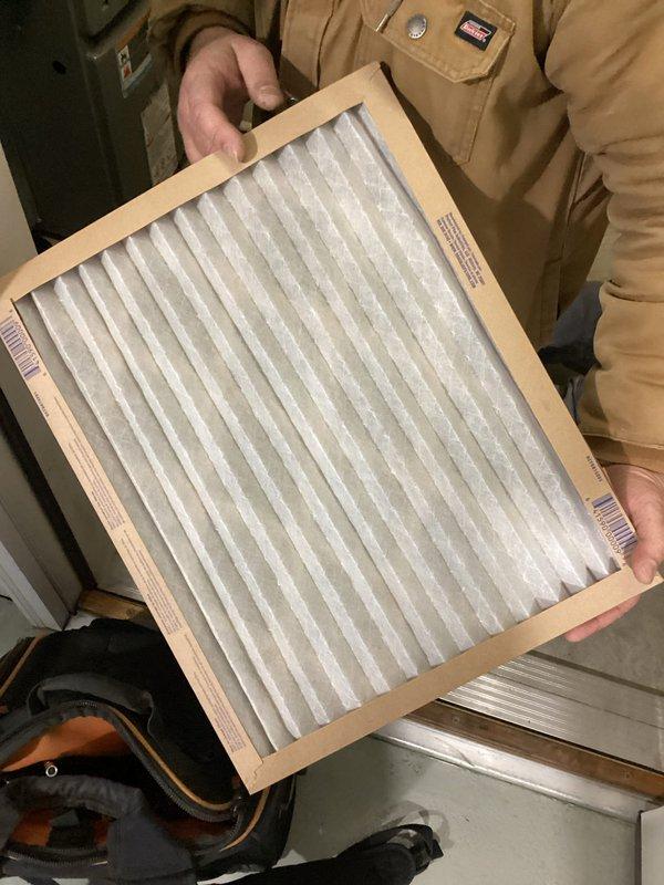 Performed a comprehensive furnace inspection on a 7-year-old Lennox system. All diagnostics showed normal operation with proper flame sensor and ignitor readings, clear condensate lines, and appropriate amp draws throughout the system. Inspected and verified condition of air filter. No operational issues or safety concerns were identified during this maintenance service.