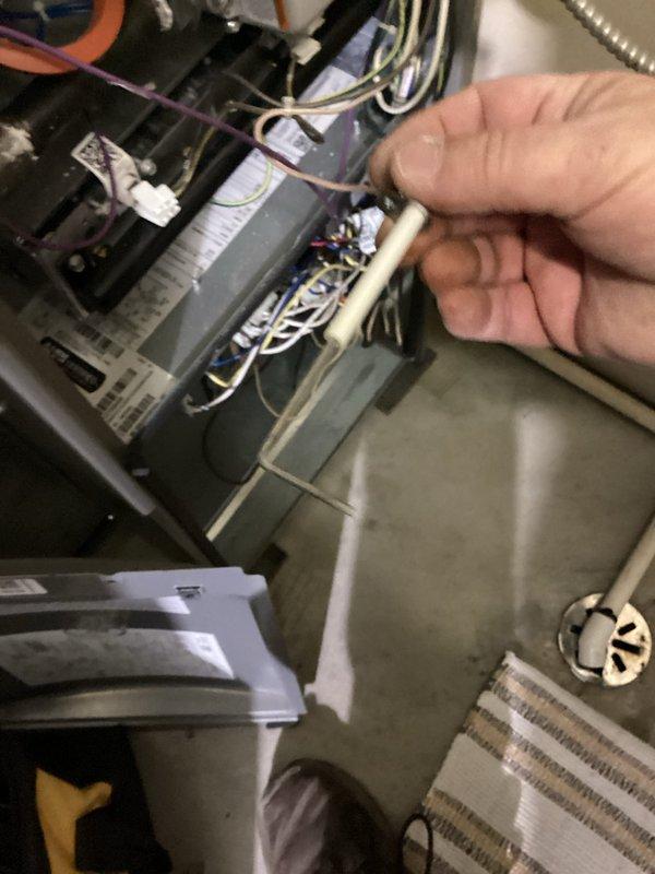 Performed a comprehensive furnace inspection on a 7-year-old Lennox system. All diagnostics showed normal operation with proper flame sensor and ignitor readings, clear condensate lines, and appropriate amp draws throughout the system. Inspected and verified condition of air filter. No operational issues or safety concerns were identified during this maintenance service.