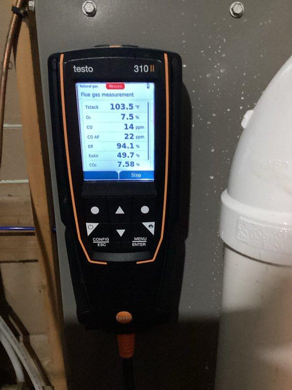 Performed comprehensive inspection on 2-year-old Lennox furnace reported to struggle maintaining temperature during extreme cold conditions. Identified system as slightly undersized for application; increased fan speed by 6% to improve performance. Discovered air filter gap allowing bypass of unfiltered air; provided estimate for filter boot replacement to prevent blower contamination. Combustion test confirmed 94.1% efficiency with normal CO readings (14 ppm).