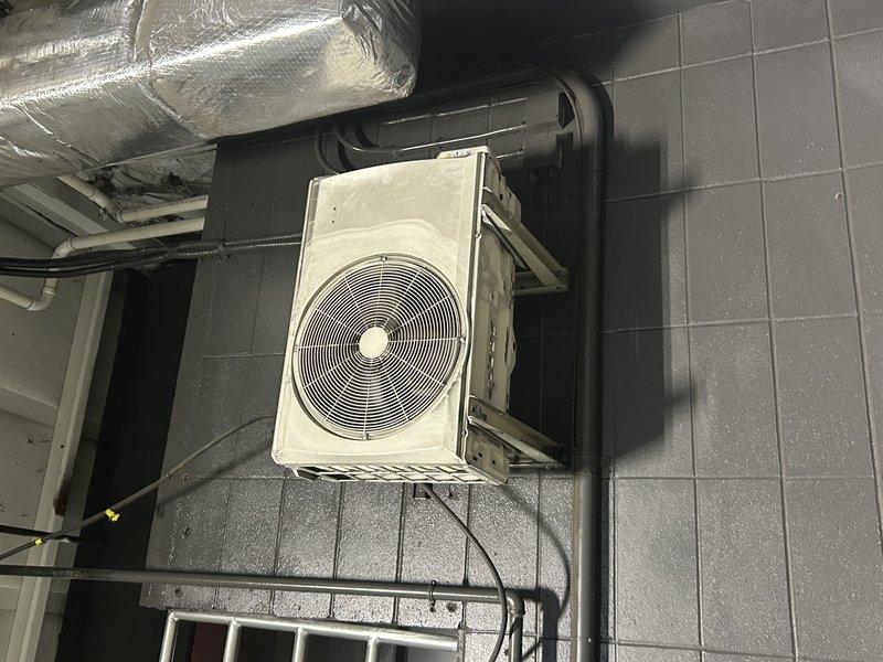 Diagnosed and replaced faulty pressure switch on HVAC unit, returning system to proper operational condition. Performed comprehensive documentation of all HVAC equipment throughout the facility for future preventative maintenance estimate, including twelve tube heaters in warehouse area, one Reznor unit heater, one mini split, four split systems, and two ground package units.