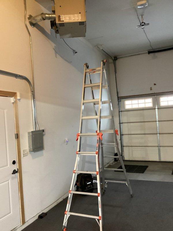 Diagnosed garage heater failure where unit was turning on but not igniting. Identified failed high limit switch as root cause in this 3-year-old system installed by previous company. Submitted warranty information to parts department who will follow up with pricing for replacement part installation.