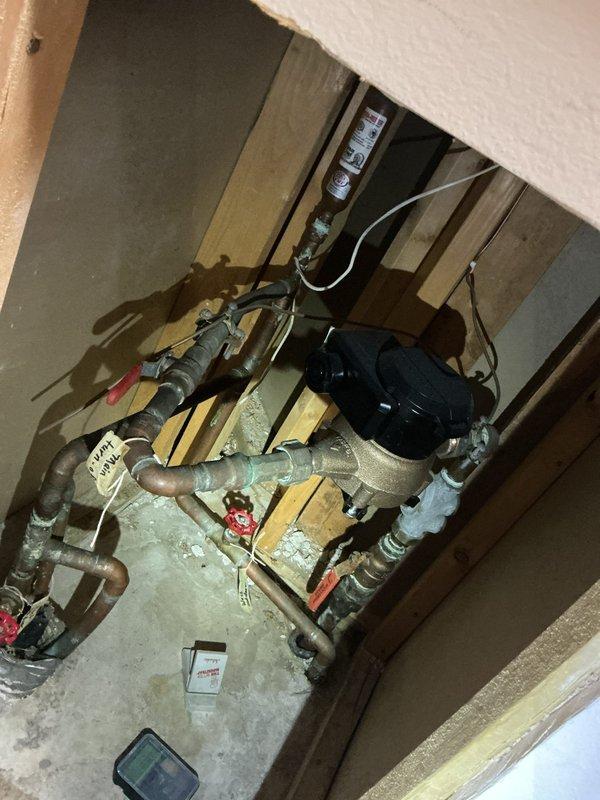 Performed diagnostic assessment of 3-year-old water softener system that was improperly installed from inception. Discovered multiple issues including untreated chlorine, salt overflow covering the float mechanism, and incorrect initial installation configuration. Replaced failing water softener unit and installed new water heater to address short cycling issues observed in the 2012 model. Conducted water hardness test and provided customer with operational tutorial on proper system management.