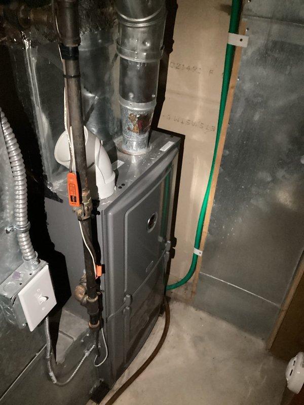 Diagnosed and resolved intermittent operation issues on aging Ruud furnace that was randomly starting and stopping. Inspection revealed dirty flame sensor and ignitor causing short cycling; thoroughly cleaned both components to restore proper operation and flame detection.