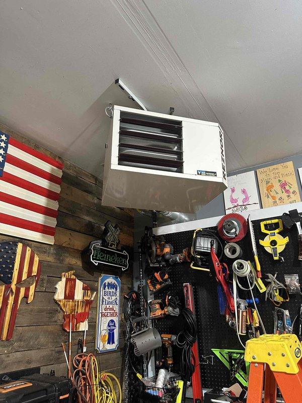 Diagnosed and replaced faulty control board on ceiling-mounted unit heater in workshop. Performed complete system testing after installation to verify proper operation of all heating functions. Unit now functioning correctly with restored temperature control capabilities.