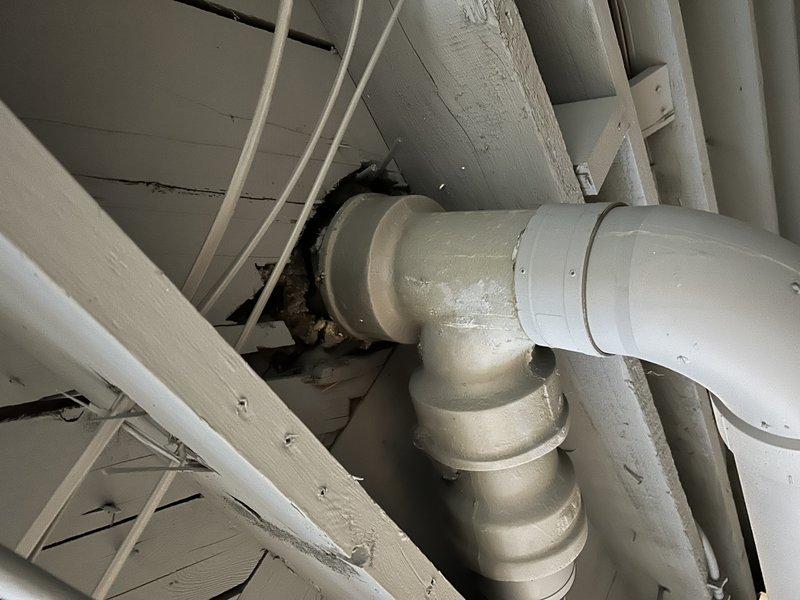 Investigated water leak from first floor toilet draining into finished basement. Determined the wax ring had failed and was no longer sealing properly. Performed complete toilet pull and reset with new wax ring to eliminate the leak. Verified proper operation and confirmed no further leakage.