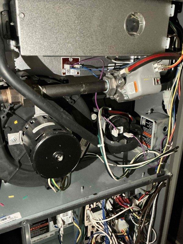 Responded to service call for furnace leaking water and shutting down with red indicator light. Diagnosed failed condensate pump causing water accumulation. Attempted replacement with Little Giant pump, but persistent GFCI tripping indicated electrical outlet failure rather than pump issue. Reinstalled original pump per customer request and scheduled electrician follow-up to address faulty GFCI outlet.