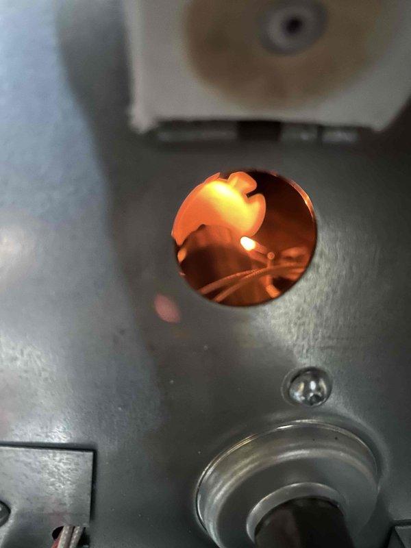 Responded to no heat call for one-year-old furnace. Upon inspection, the unit started functioning properly after opening the access panel. Performed diagnostic checks on gas pressure, flame sensor, and hot surface ignitor, all showing proper measurements and functionality. Verified adequate heating at all supply registers.