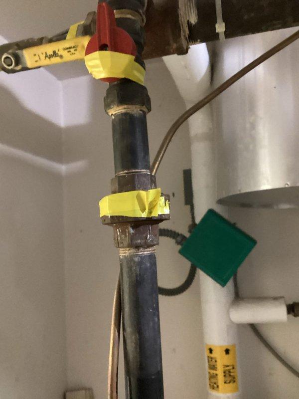 Responded to service callback to restore operation of non-functioning boilers. Successfully restored temporary operation of both units while awaiting replacement control board. During inspection, detected gas leaks at two unions which require replacement. Documented gas line conditions with photos. Customer advised of necessary future repairs.