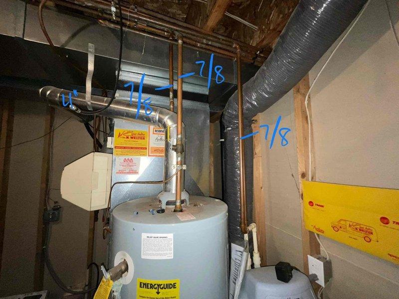 Responded to service call regarding 30-year-old gas water heater not producing hot water with maxed-out temperature setting and a slow leak from the pressure relief valve. Upon inspection, confirmed unit failure and provided replacement options. Also noted inoperative water softener system that was not connected to power.