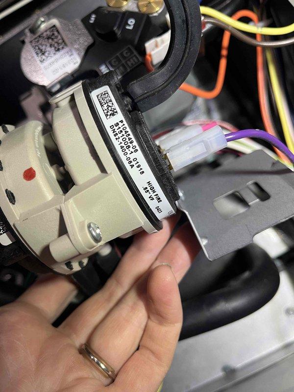 Responded to no heat call for furnace installed in 2023. Diagnosed issue with pressure switch preventing system startup. Successfully unstuck pressure switch, allowing unit to resume normal operation. System tested and verified proper functionality; customer provided with replacement estimates for future consideration.