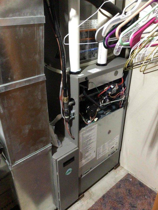 Responded to warranty call for newly installed furnace reporting high-pitched squealing noise during startup. Conducted thorough inspection of unit including gas valve and airflow components. Unit did not reproduce the reported noise during service visit, preventing definitive diagnosis. Customer advised potential causes include gas valve operation or airflow issues that will require follow-up if noise persists.