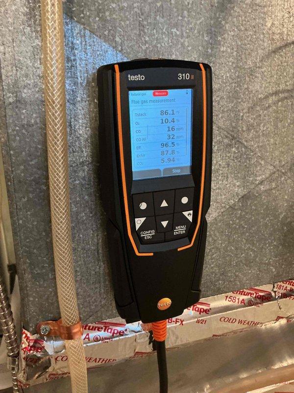 Completed warranty repair on 4-year-old furnace by replacing the control board and pressure switches. Performed operational testing and combustion analysis with Testo 310 showing excellent efficiency (96.5%). System is functioning properly following all repairs.