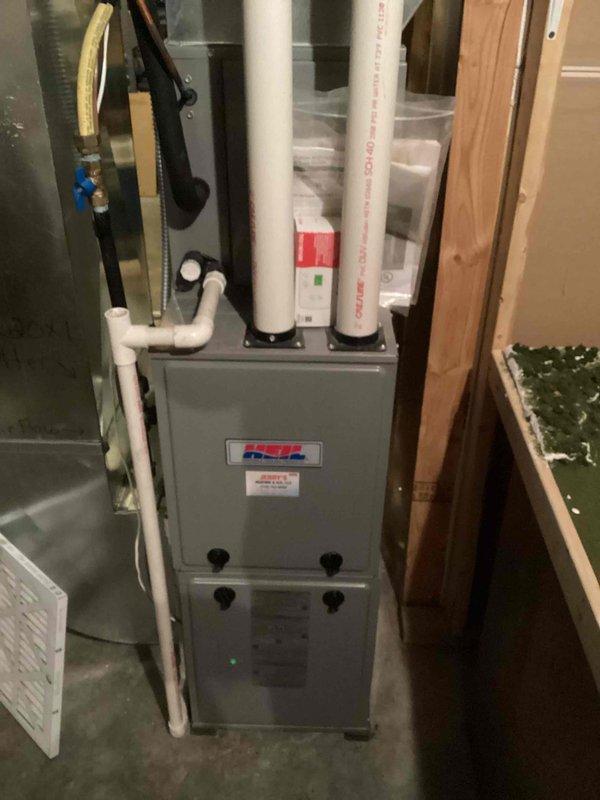 Performed routine maintenance on natural gas furnace. Completed tune-up service including cleaning of standard components, operational testing, and gas pressure verification (measured at 3.6, non-adjustable). Customer was informed of findings and declined recommended repairs.