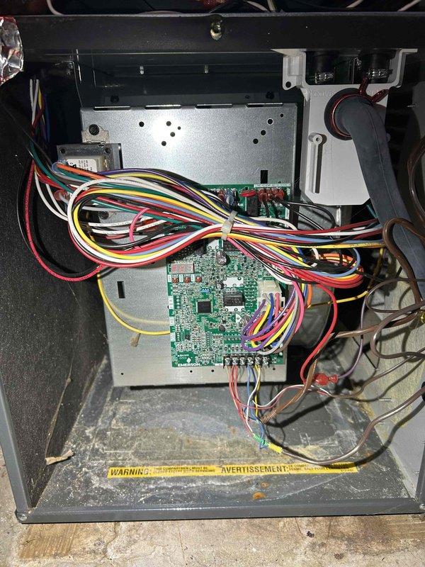 Performed comprehensive furnace tune-up on single-stage unit. Conducted full system inspection including heat exchanger examination for wear, combustion analysis testing, and verification of proper gas pressure. Cleaned pressure switch and inspected flame sensor, burners, and blower assembly. System operating within normal parameters with no immediate concerns identified. Thermostat functioning correctly with adequate heating output.