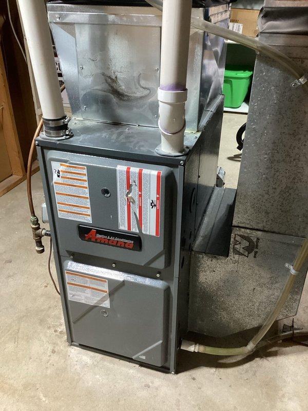Successfully replaced 2-stage gas valve on residential furnace. Verified absence of gas leaks after installation, set proper gas pressure, and confirmed system operation. Unit is now functioning correctly with no issues detected.