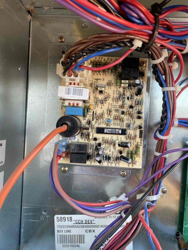 Responded to no heat call for commercial building's new addition. Investigated RTU (recently installed by our team) and determined thermostat malfunction was the source of the heating failure. Inspected control board circuits and wiring connections. Building was secured upon completion. Repair quote pending approval from customer contact Rick.