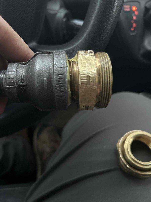 Responded to gas leak issue where Xcel had previously tagged and shut off meter. Performed pressure test on gas line, identified faulty gastite fitting with rounded flare as source of leak. Re-flared and replaced fitting, verified system integrity through extended pressure test and soap bubble testing of all connections. System now holding pressure properly; coordinated with city inspector who approved test results and reconnected gas line to meter. Awaiting Xcel to restore gas service.