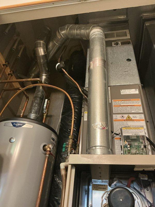 Performed comprehensive furnace inspection and discovered worn components requiring attention. Conducted gas analysis using Eagle 2X detector, which revealed CO2 levels at 7.7, CO at 0.22, and O2 at 7.4. Recommended replacement of deteriorating parts or full system replacement based on findings.