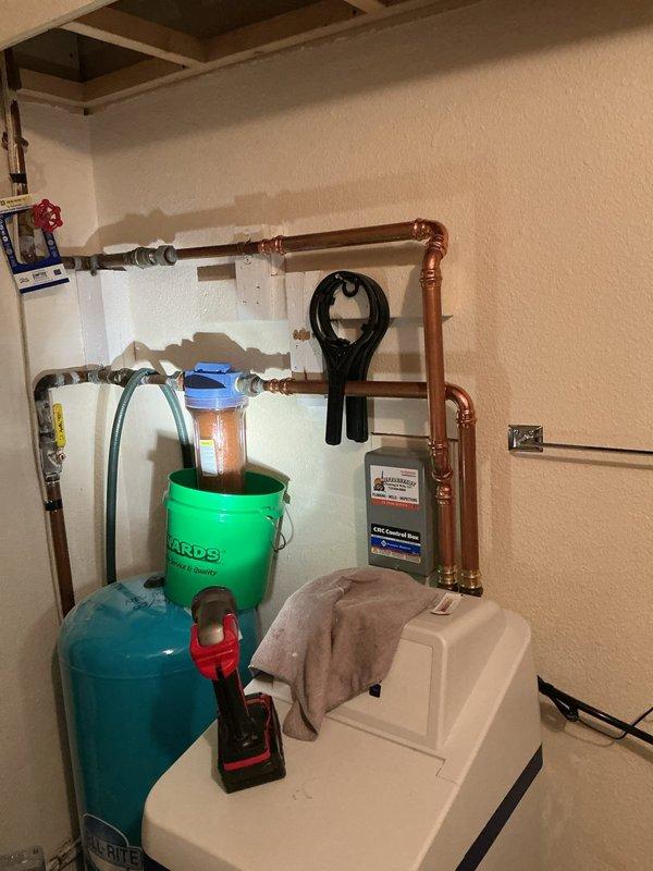 Responded to emergency service call for water leak on filtration system. Upon inspection, identified loose filter housing as source of the leak. Tightened filter housing to manufacturer specifications, which successfully resolved the leak. System tested and confirmed proper operation with no further water loss.