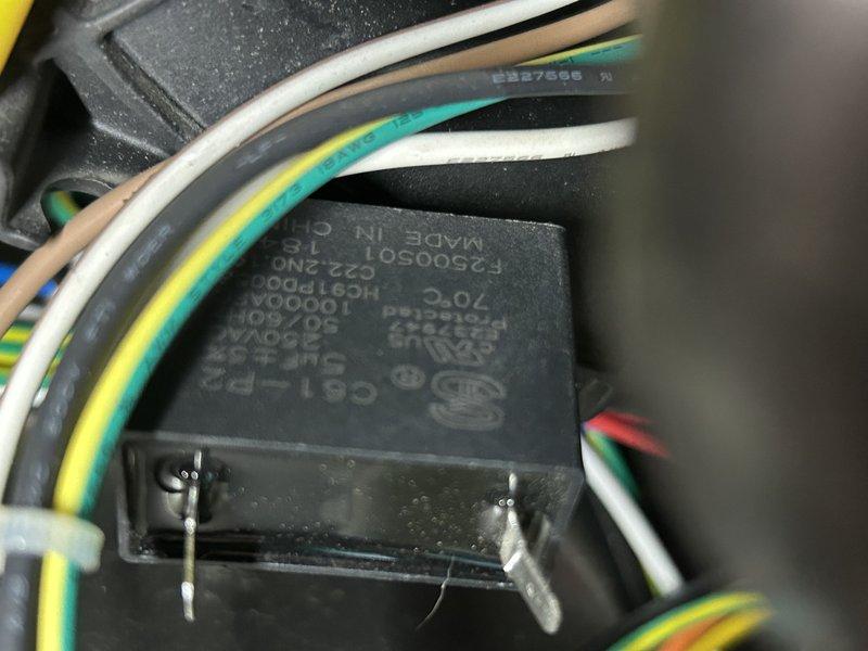 Performed comprehensive furnace tune-up on 6-year-old system, including filter replacement, condensate drain clearing, and gas pressure verification. Conducted electrical testing with clamp meter showing 58.5 reading and inspected relay/capacitor components and associated wiring. All systems operating correctly with heat exchanger in good condition.