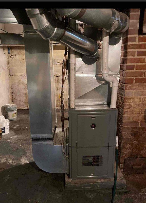 Responded to no heat complaint in home with 10+ year old furnace. Diagnosed system with cycling issues and plugged filter caused by ultrasonic humidifier. Inspection revealed severe corrosion and deterioration of heat exchanger and burners. Customer approved estimate for burner replacement and parts order was submitted.