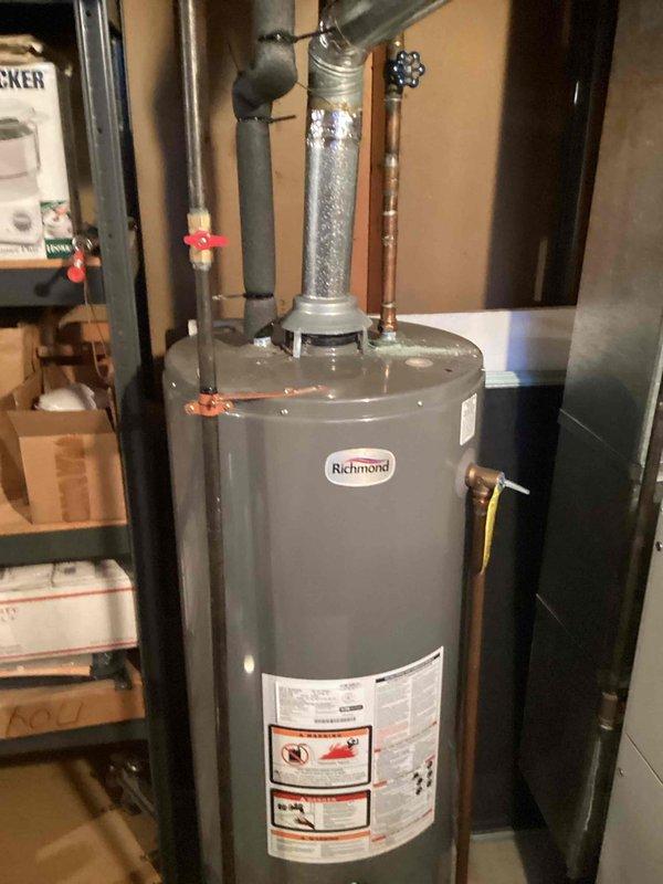 Responded to emergency call for main water supply line break. Shut off water to home to mitigate ongoing leak. Identified faulty faucet supply line valves under basement sink and installed two new replacement valves to resolve the issue.