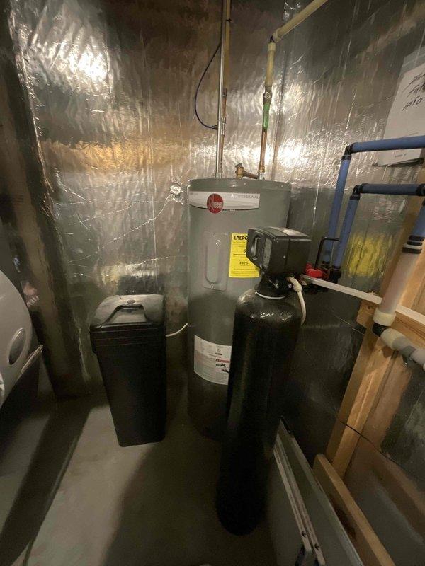 Conducted comprehensive consultation for water heater replacement options, presenting quotes for standard 50-gallon and 80-gallon tanks as well as a 66-gallon heat pump water heater. Also provided information on water softener replacement to supplement existing water treatment system. Customer showed particular interest in heat pump technology specifications and Family Rewards program.